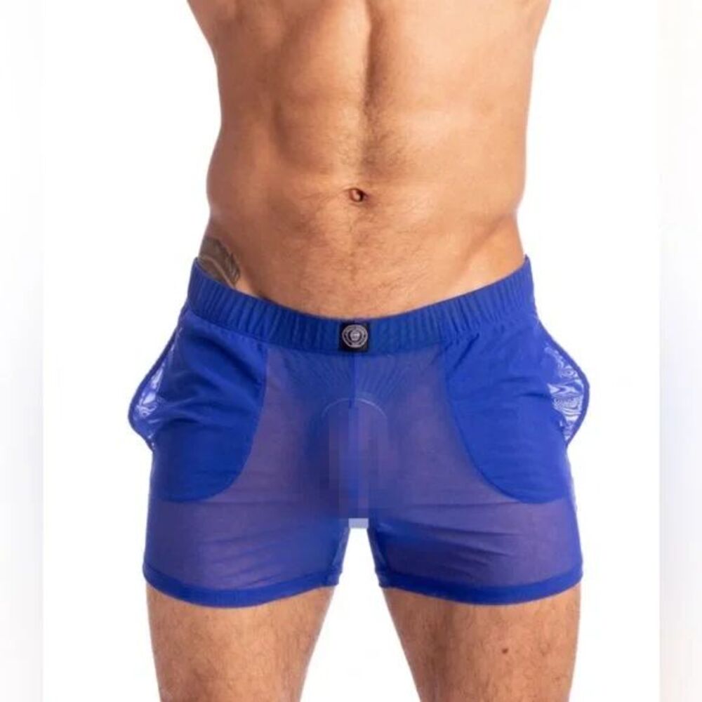Mens L'Homme Invisible Paris Lounge Shorts in Aqua or Caprera - Sm or Med NWT - Picture 8 of 15